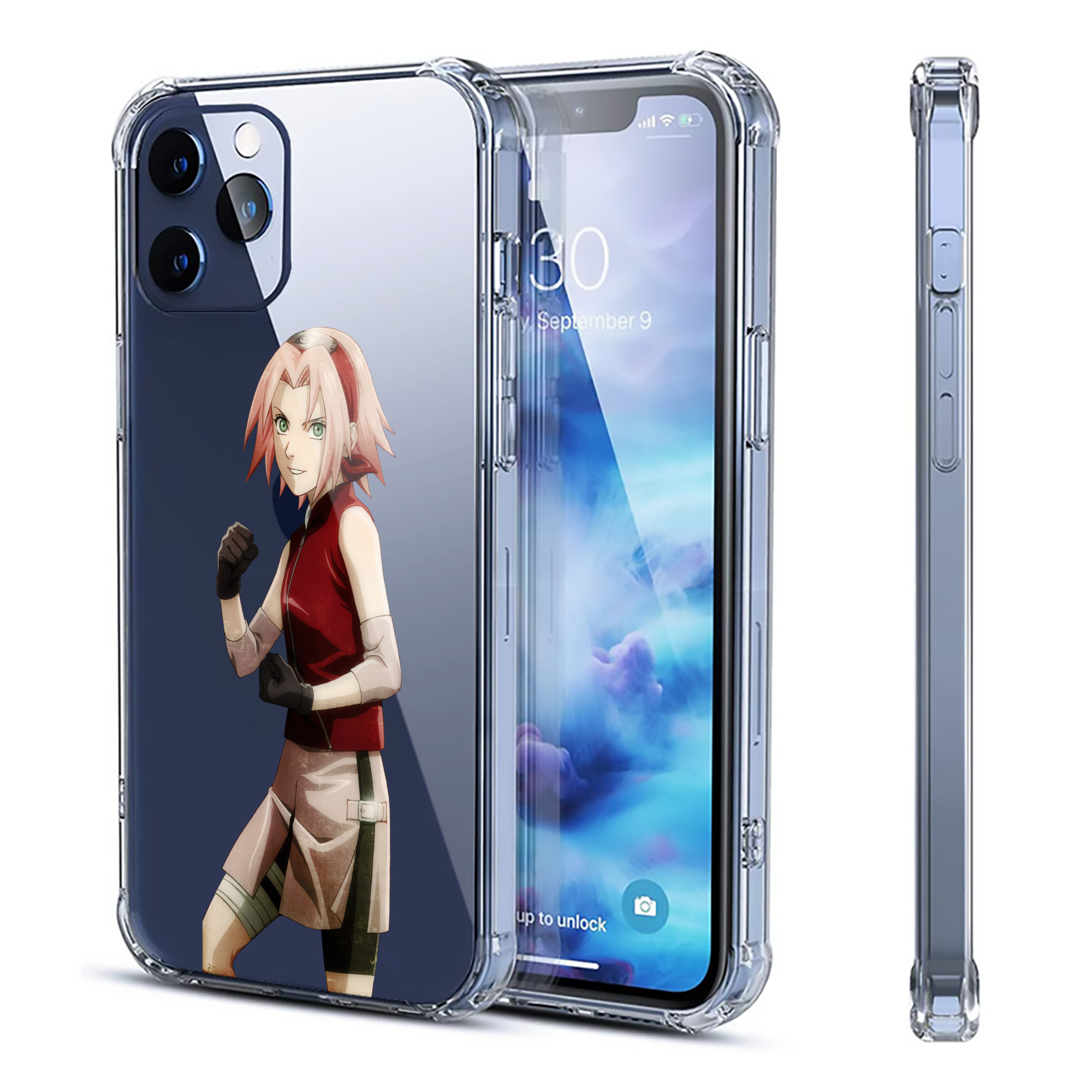 （画像用） NARUTO -ナルト- 春野サクラ Haruno Sakura 【iPhone 12シリーズ対応】透明スマホケース（クリアソフトケース）